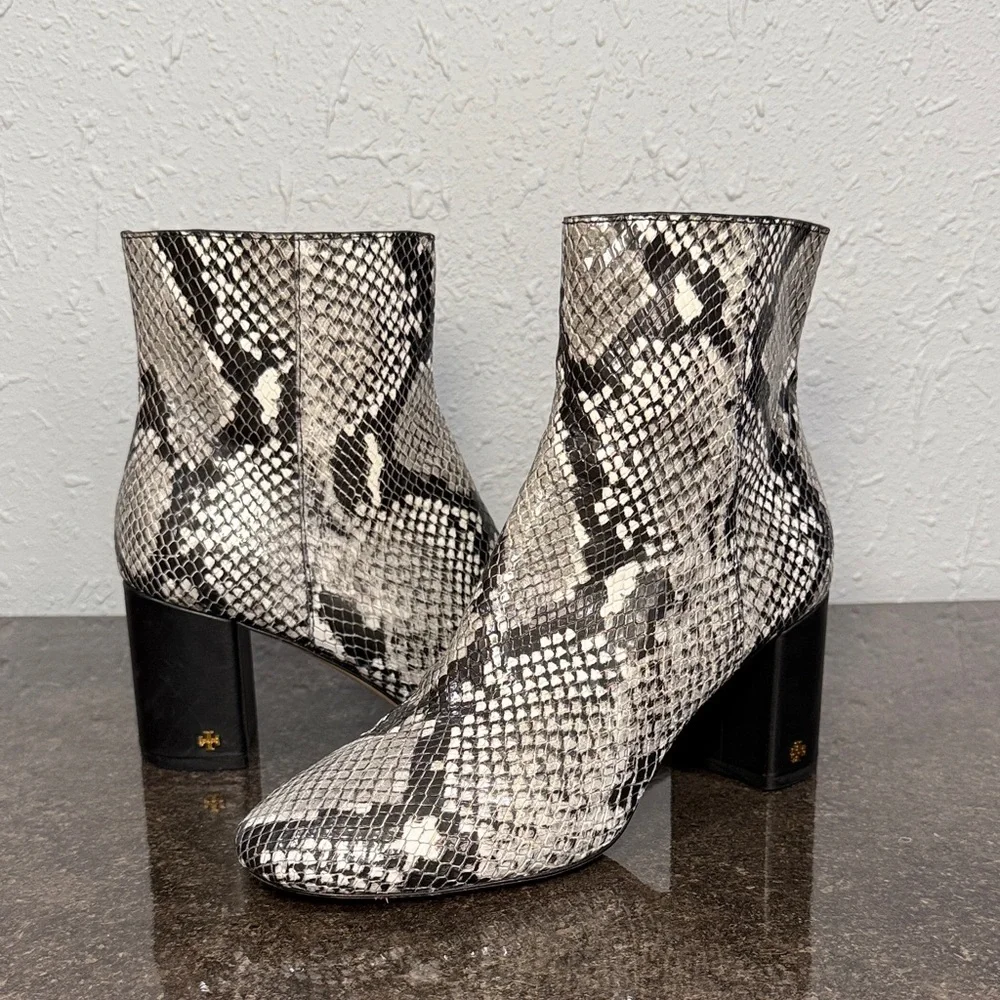 Tory Burch‎ Brooke Roccia Snake Print Leather Boots